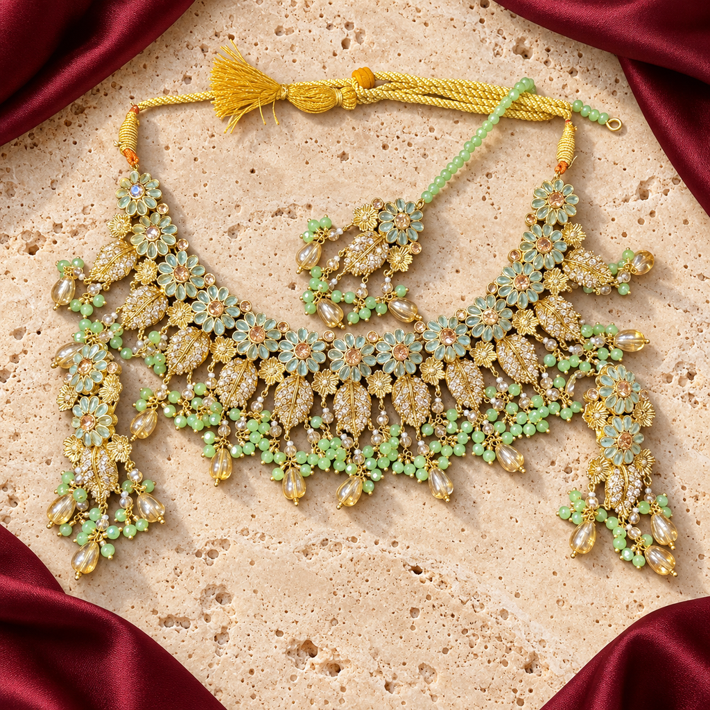 Jashan jewellery — ivory and burgundy studio view