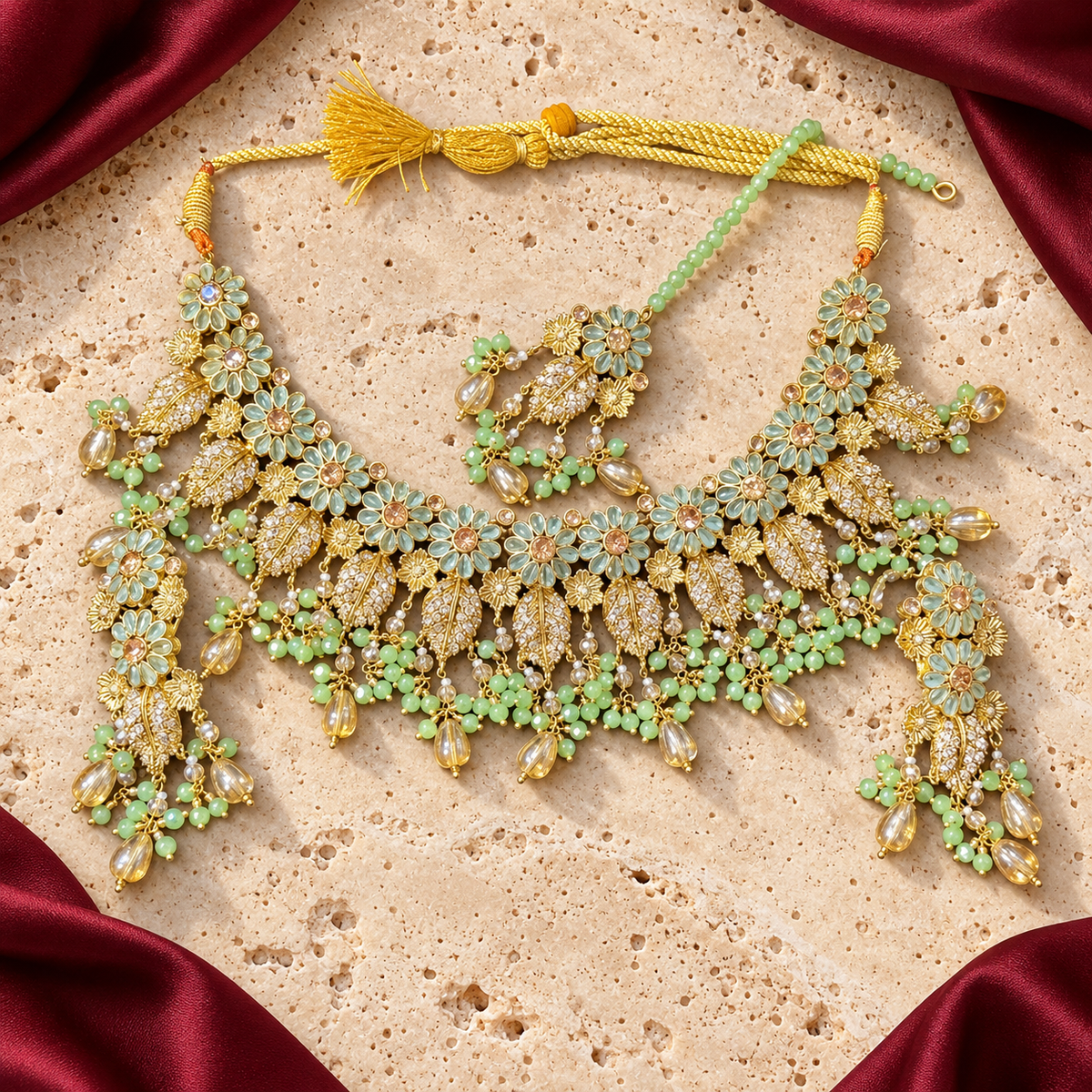 Jashan jewellery — ivory and burgundy studio view