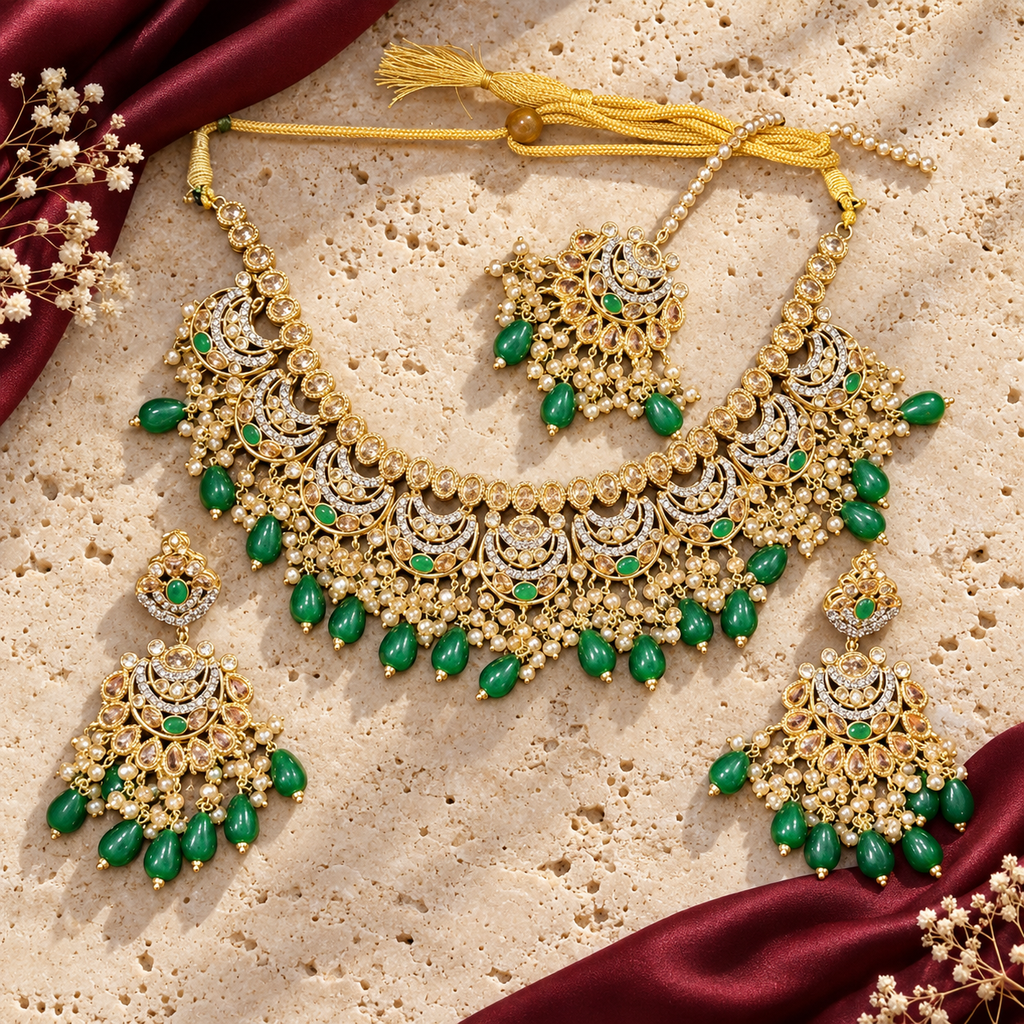 Jashan jewellery — ivory and burgundy studio view