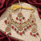 Jewellery styled on ivory travertine with burgundy silk