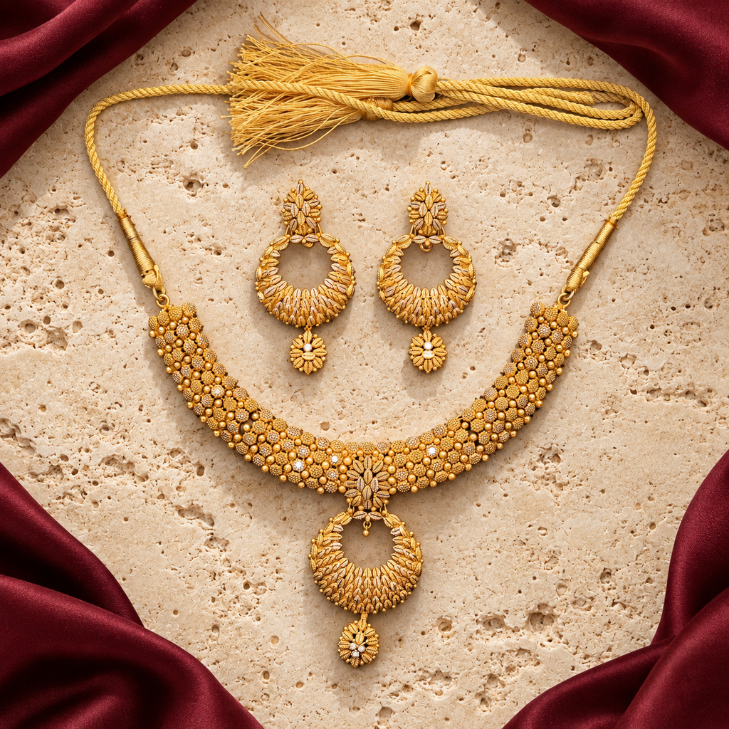 Jashan jewellery — ivory and burgundy studio view