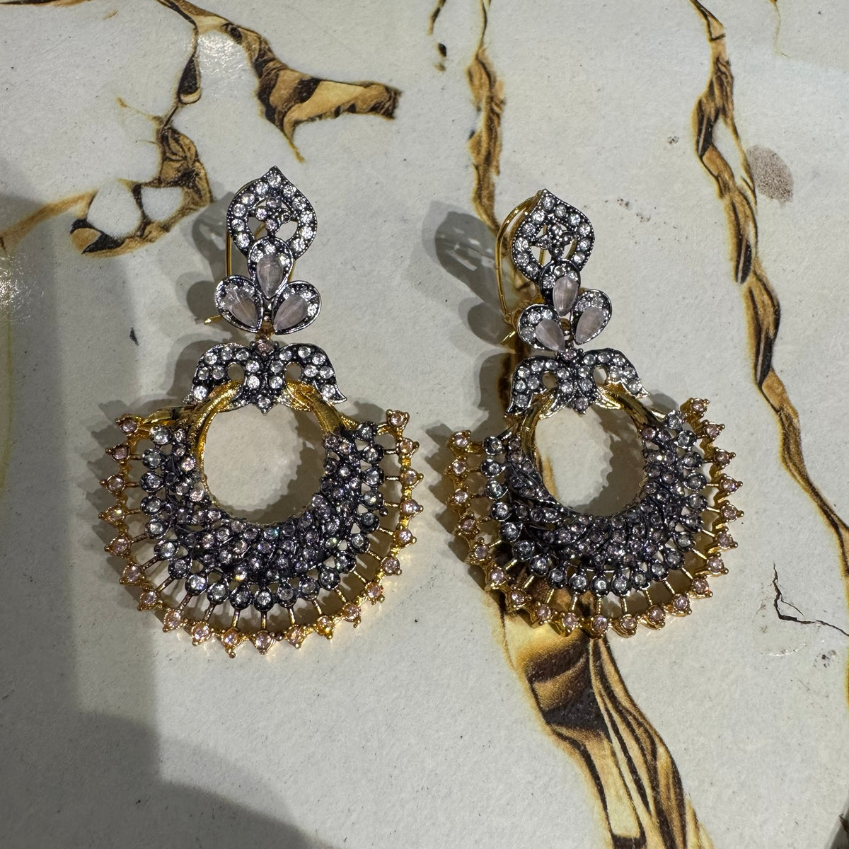 Original photograph — Noor Blush Pink Chandbali Earrings