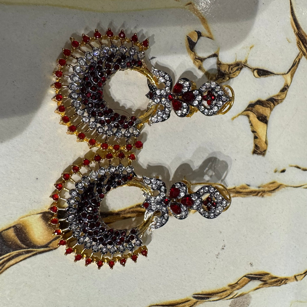 Original photograph — Noor Ruby Red Chandbali Earrings