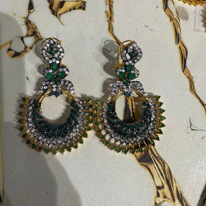 Original photograph — Noor Emerald Green Chandbali Earrings