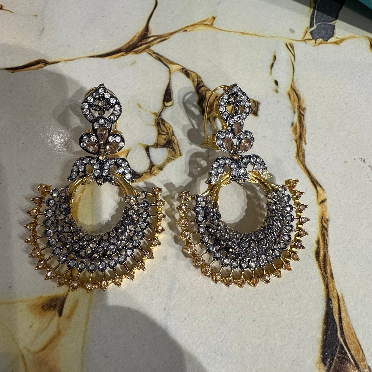 Original photograph — Noor Champagne Chandbali Earrings
