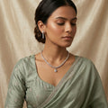Silver Crystal Diamond Tennis Necklace Set — artificial necklace set by Jashan Jewels Pakistan
