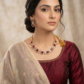 Ruby & Polki Kundan Round Cluster Choker Necklace Set — artificial necklace set by Jashan Jewels Pakistan
