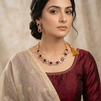 Ruby & Polki Kundan Round Cluster Choker Necklace Set — artificial necklace set by Jashan Jewels Pakistan