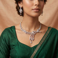 Luxury CZ Diamond Style Twisted Knot Necklace Set — artificial necklace set by Jashan Jewels Pakistan