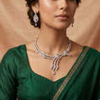 Luxury CZ Twisted Knot Necklace Set — part of the Jashan Jewels Mehfil Bundle