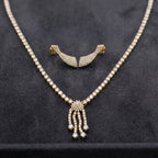 Diamond Round Tennis Necklace close-up detail — artificial necklace set by Jashan Jewels