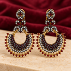 Noor Ruby Red Chandbali Earrings — Jashan Jewels